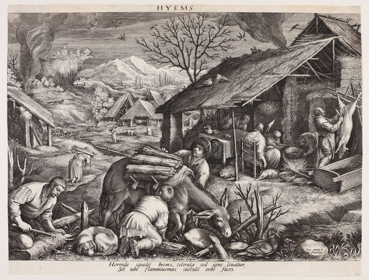 Zima - Hyems (Cztery pory roku) autorstwa Johann Sadeler I