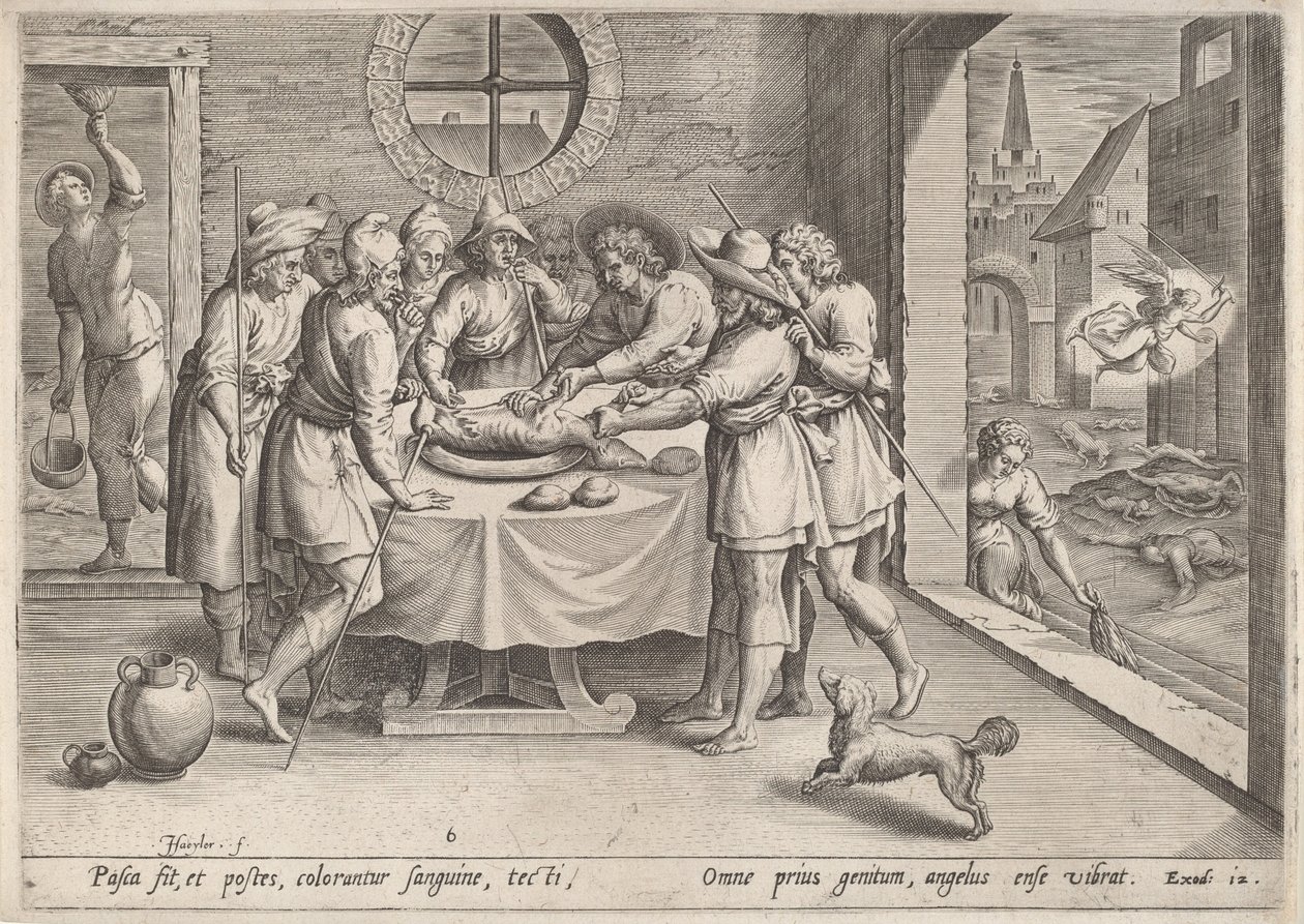 Przygotowanie do Paschy, ok. 1585. autorstwa Johann Sadeler I