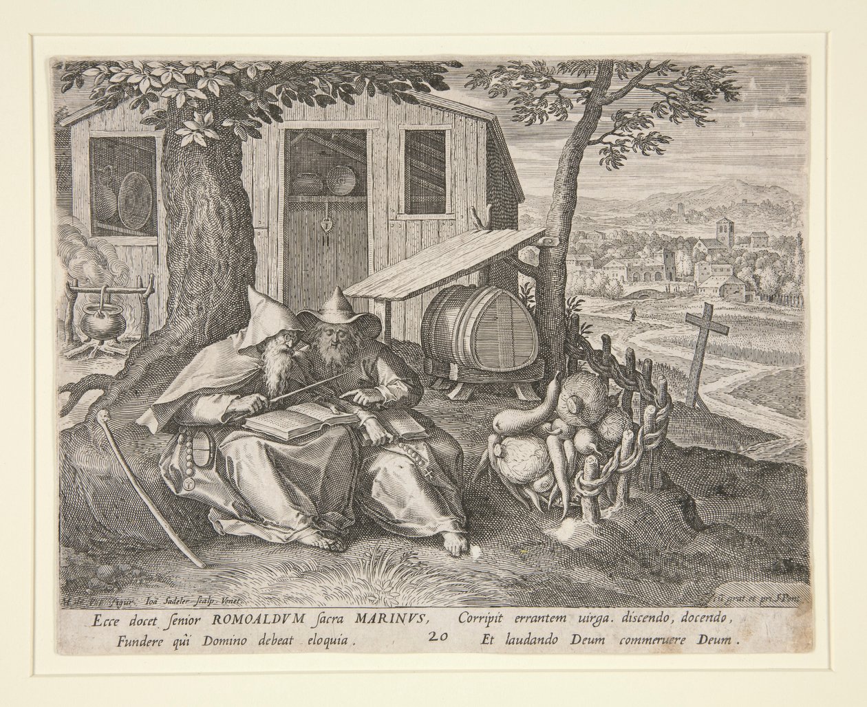 Święci Romuald i Marinus (z Oraculum Anachoreticum, 20) autorstwa Johann Sadeler I