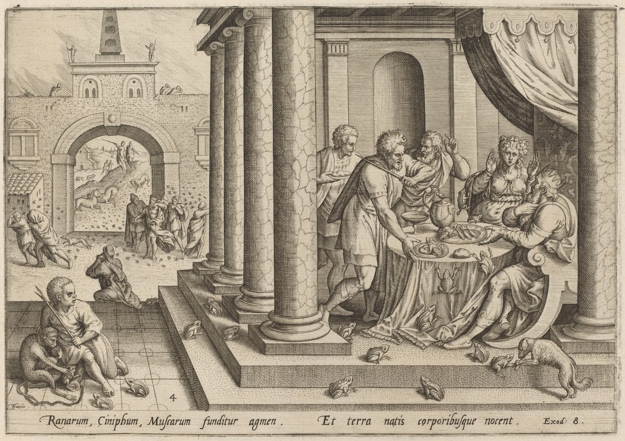 Plaga żab, 1585. autorstwa Johann Sadeler I