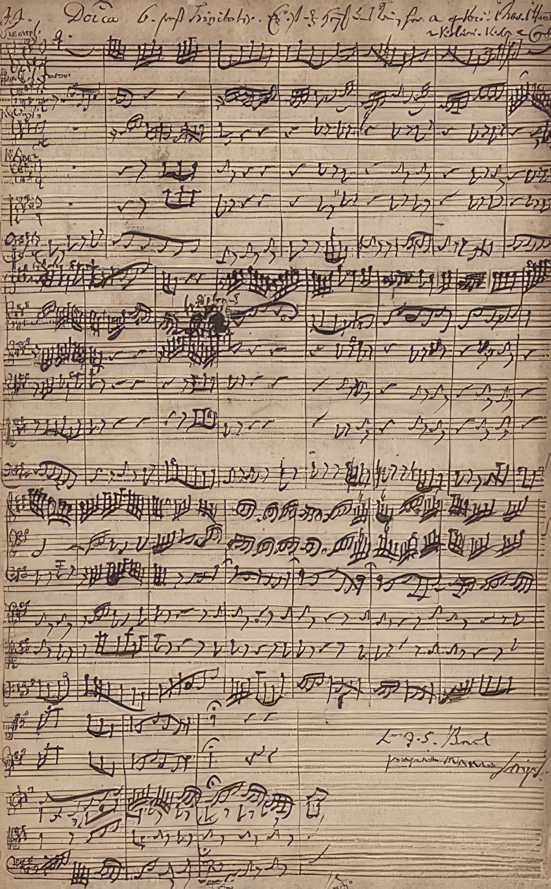 Rękopis kantaty Es ist das Heil uns kommen her (BWV 9) autorstwa Johann Sebastian Bach