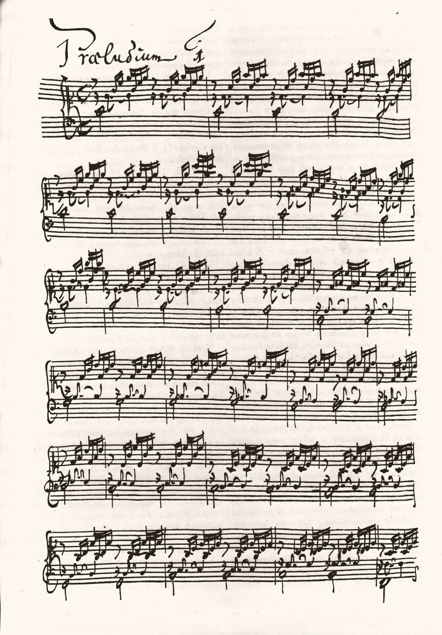 Strona z nutami dla Jeana Sebastiena Bacha (Johann Sebastian Bach autorstwa Johann Sebastian Bach