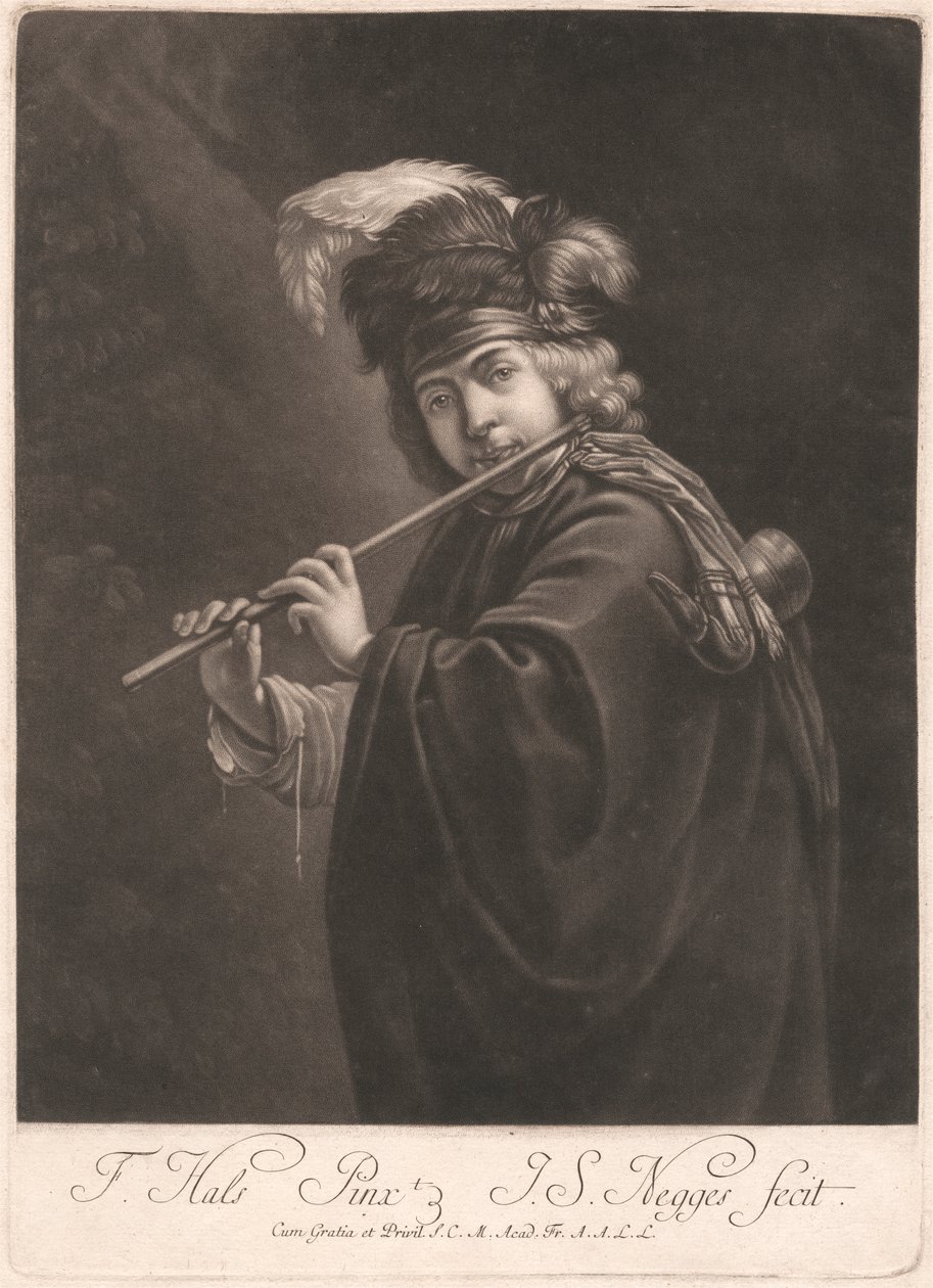 Chłopiec grający na flecie autorstwa Johann Simon Negges