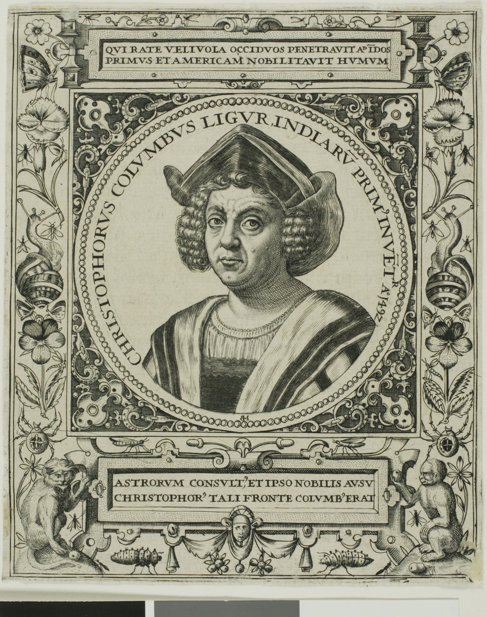 Krzysztof Kolumb, frontispis z tomu 5 książki Theodora de Bry