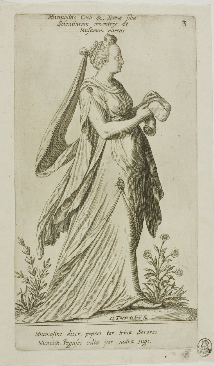 Mnemosine (Memory), płyta 3 z Parnassus Biceps autorstwa Johann Theodor de Bry