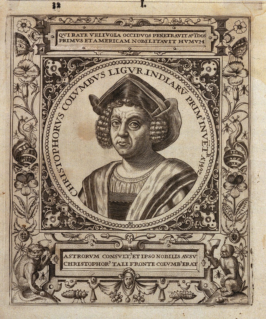 Portret Krzysztofa Kolumba autorstwa Johann Theodor de Bry