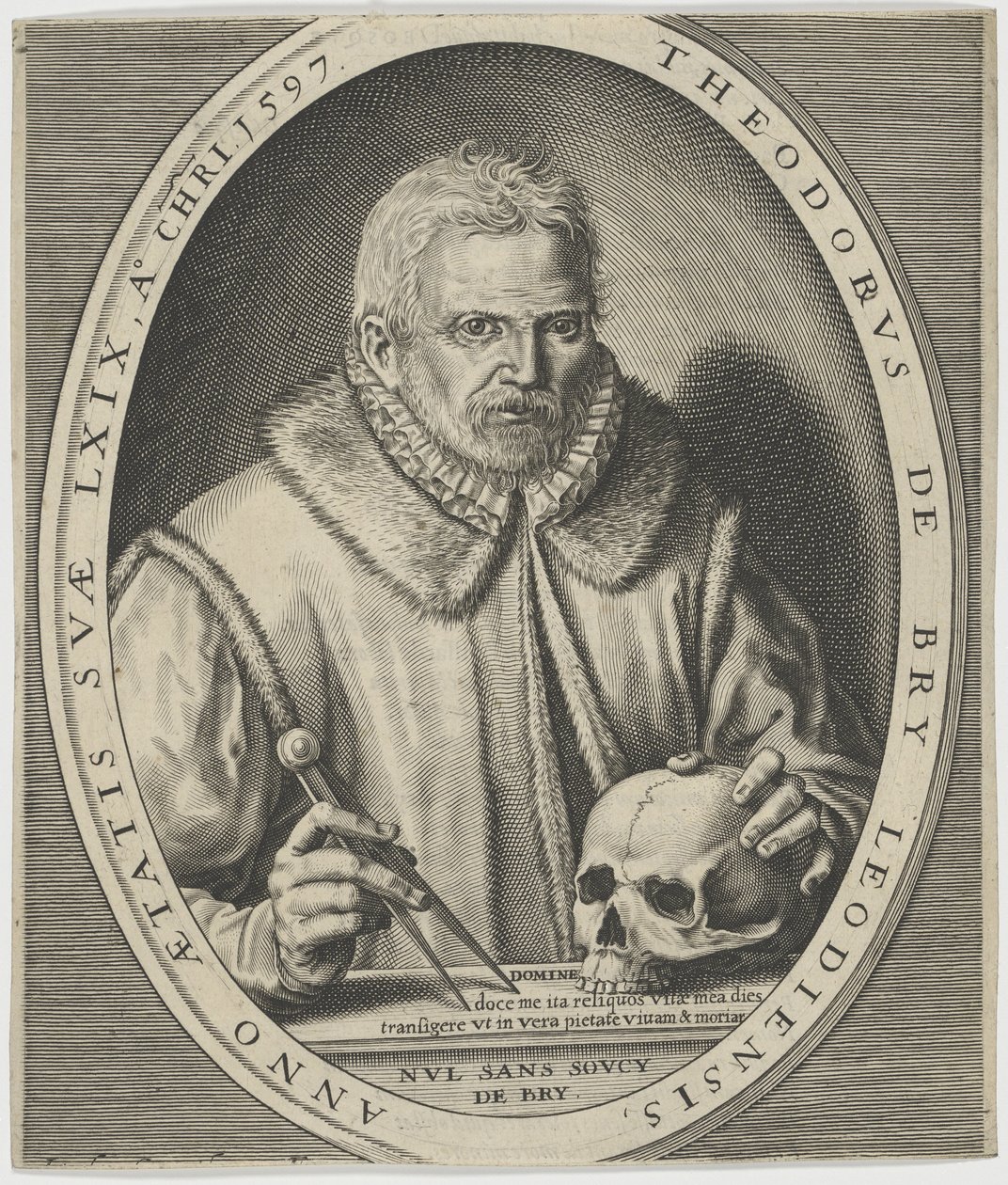 Portret Teodora de Bry 1528-1598, ca. 1597. autorstwa Johann Theodor de Bry