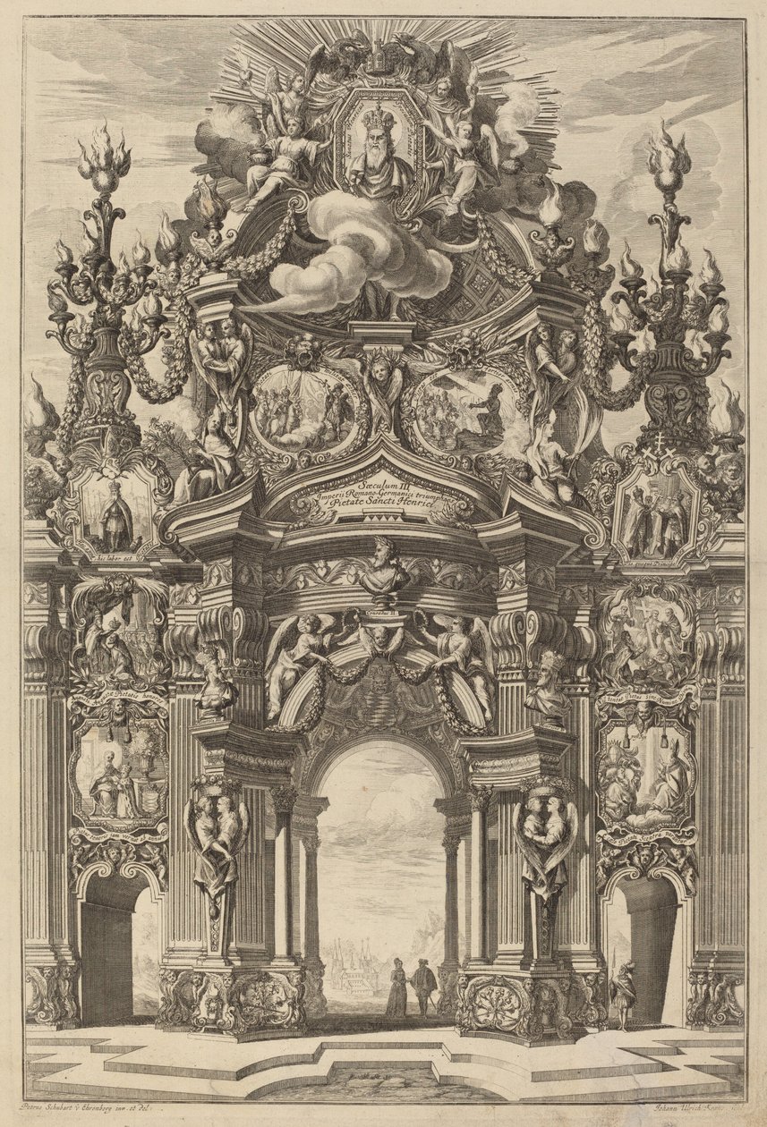 Łuk Triumfalny dla Henryka II autorstwa Johann Ulrich Kraus, after Peter Schubert von Ehrenberg