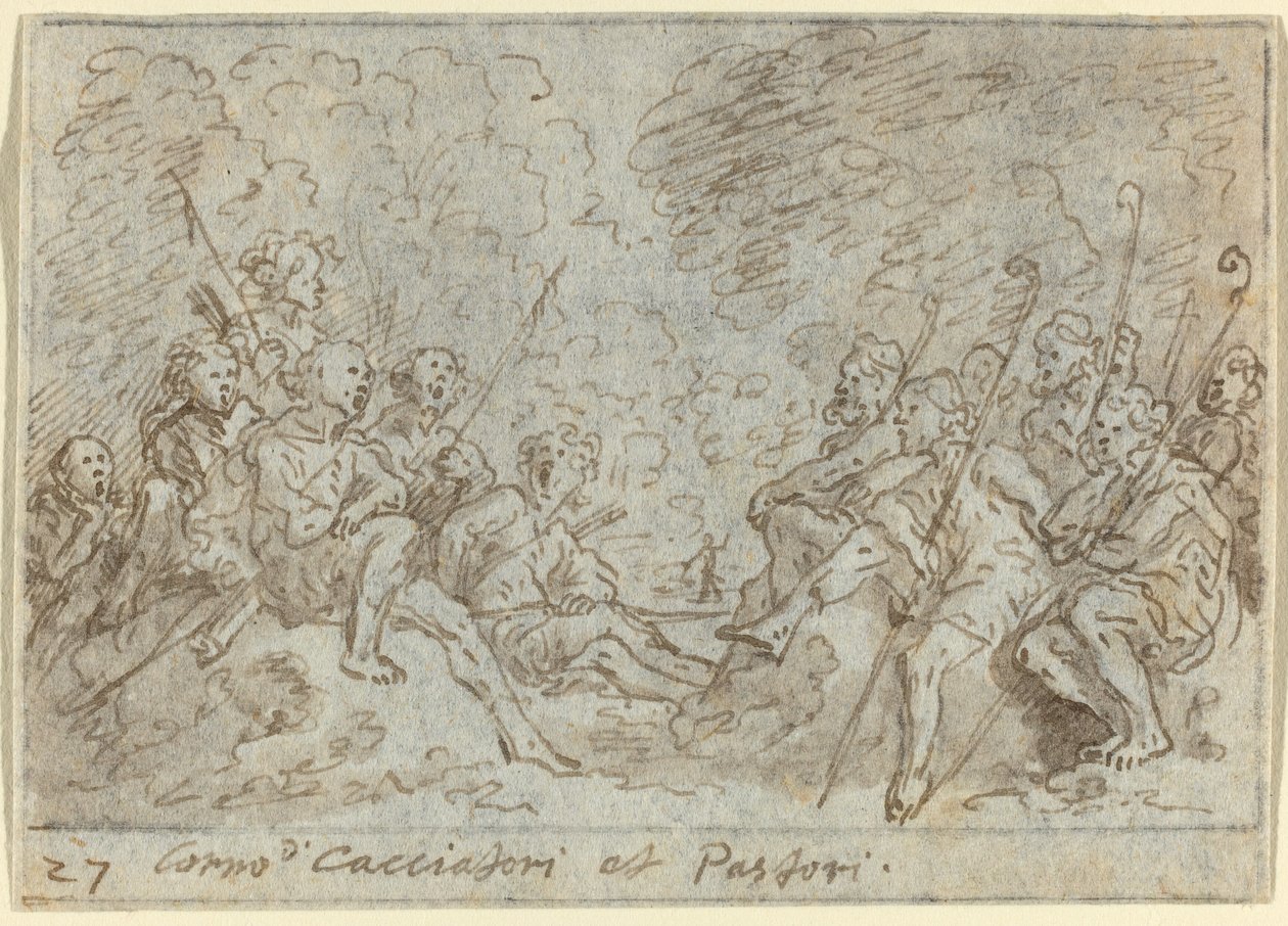 Chór myśliwych i pasterzy, 1640. autorstwa Johann Wilhelm Baur