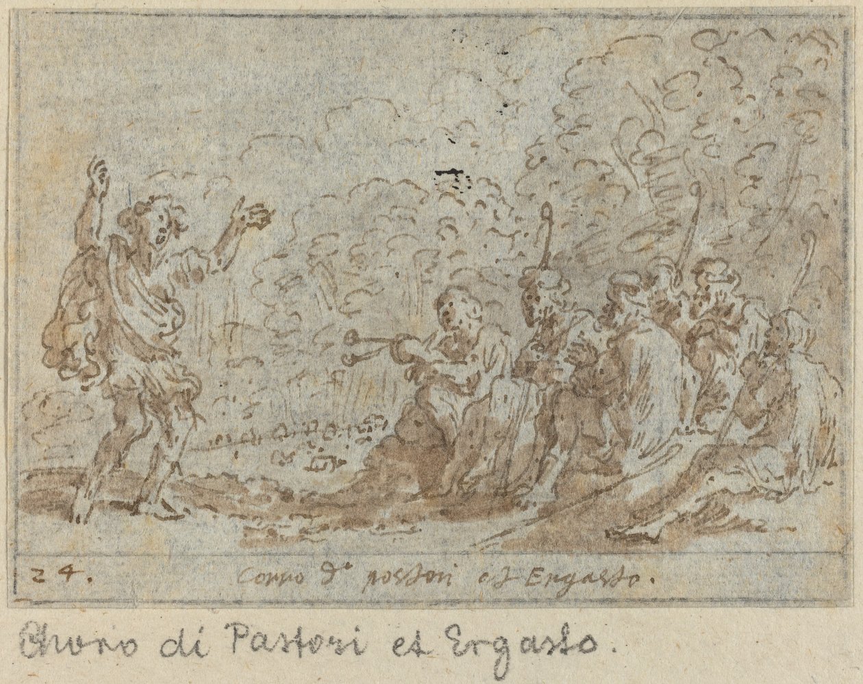 Chór pasterzy i Ergasto autorstwa Johann Wilhelm Baur
