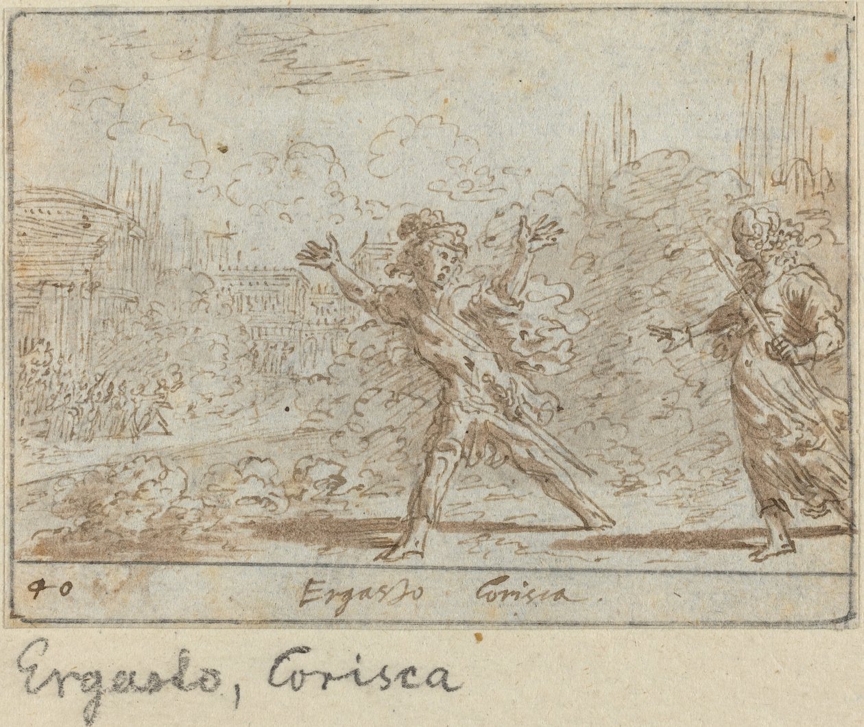 Ergasto i Koryska, 1640. autorstwa Johann Wilhelm Baur