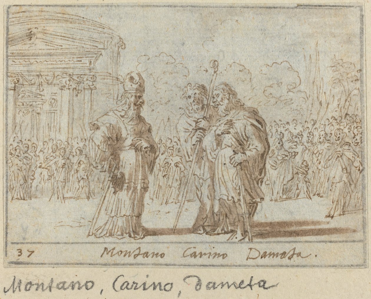 Montano, Carino i Dameta autorstwa Johann Wilhelm Baur
