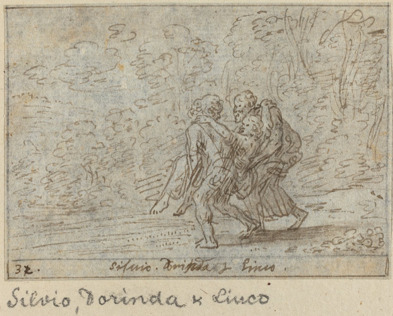Silvio, Dorinda i Linco, 1640. autorstwa Johann Wilhelm Baur