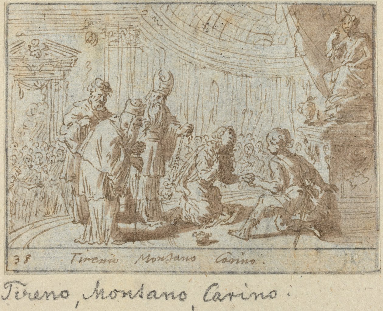 Tirenio, Montano i Carino autorstwa Johann Wilhelm Baur
