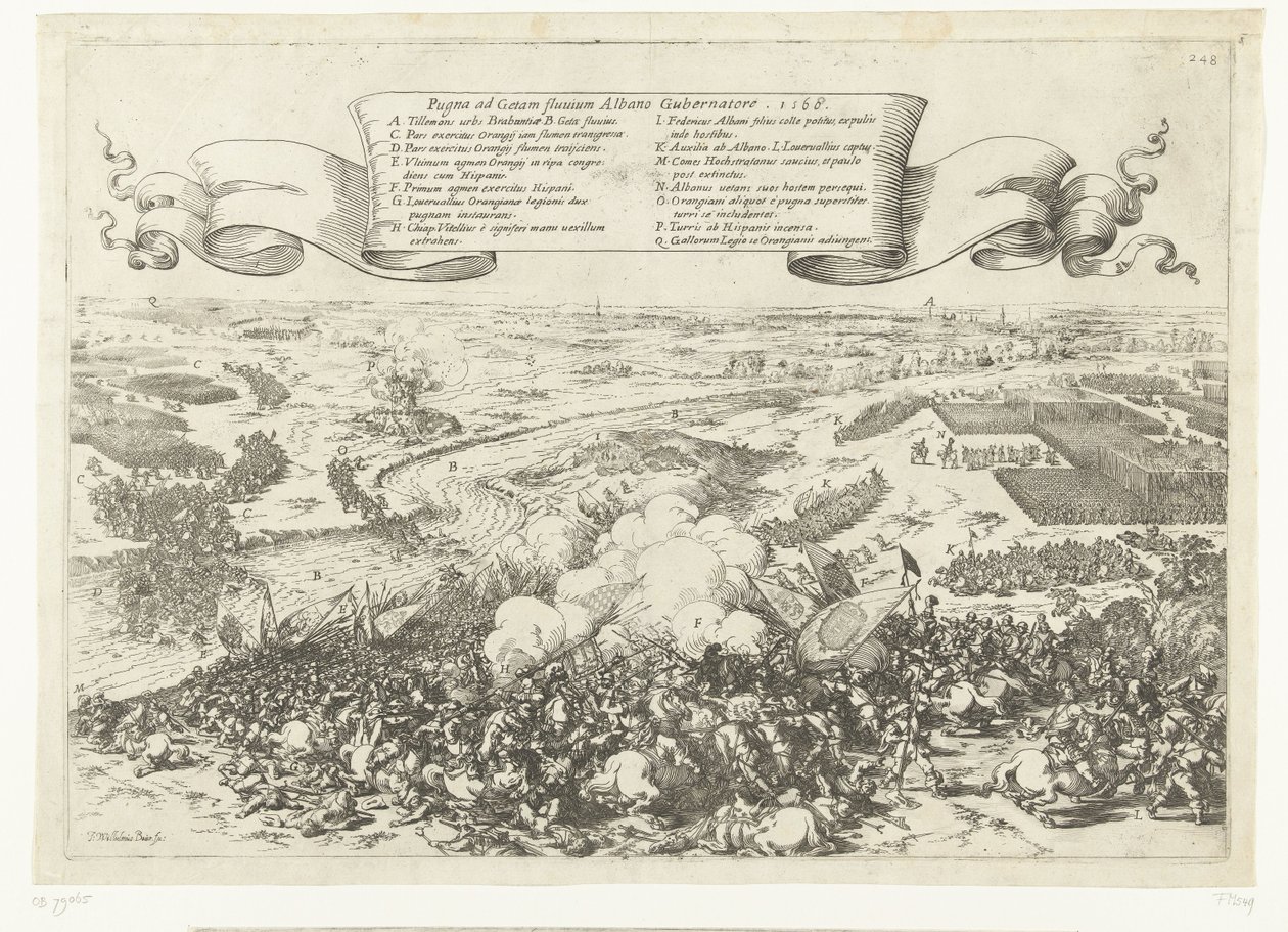 Veldslag aan de rivier de Gete, 1568 Bitwa nad rzeką Geta z gubernatorem Albanii. 1568 (tytuł na obiekcie) autorstwa Johann Wilhelm Baur