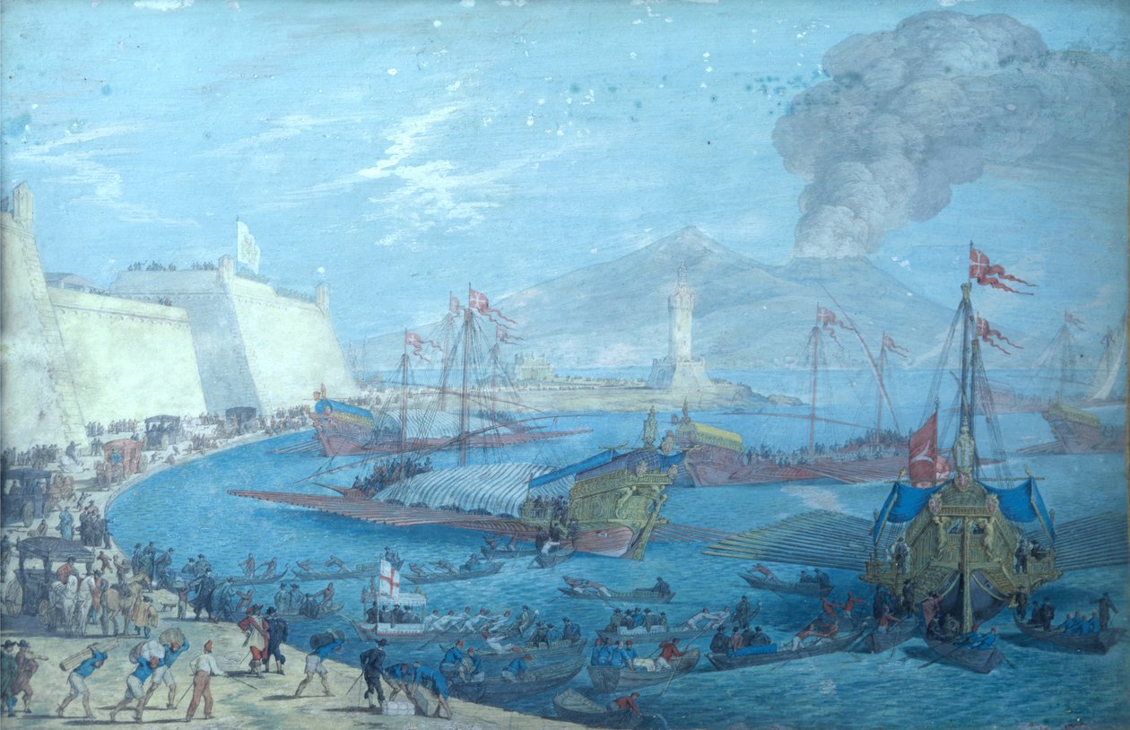 Widok na port w Neapolu autorstwa Johann Wilhelm Baur