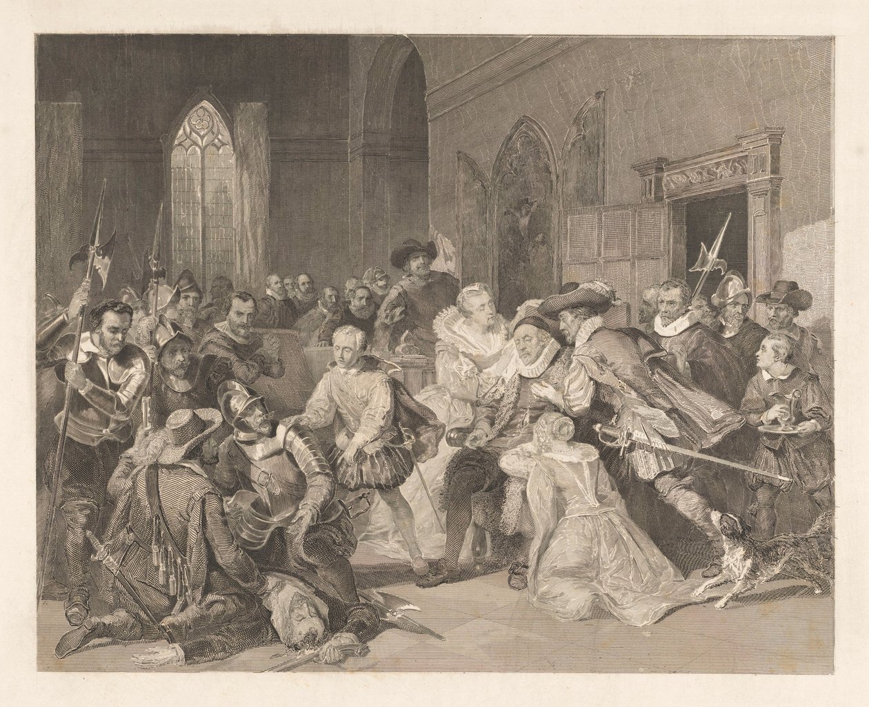 Atak Jeana de Jauregui na księcia Wilhelma I, 18 marca 1852 r. autorstwa Johann Wilhelm Kaiser (I)