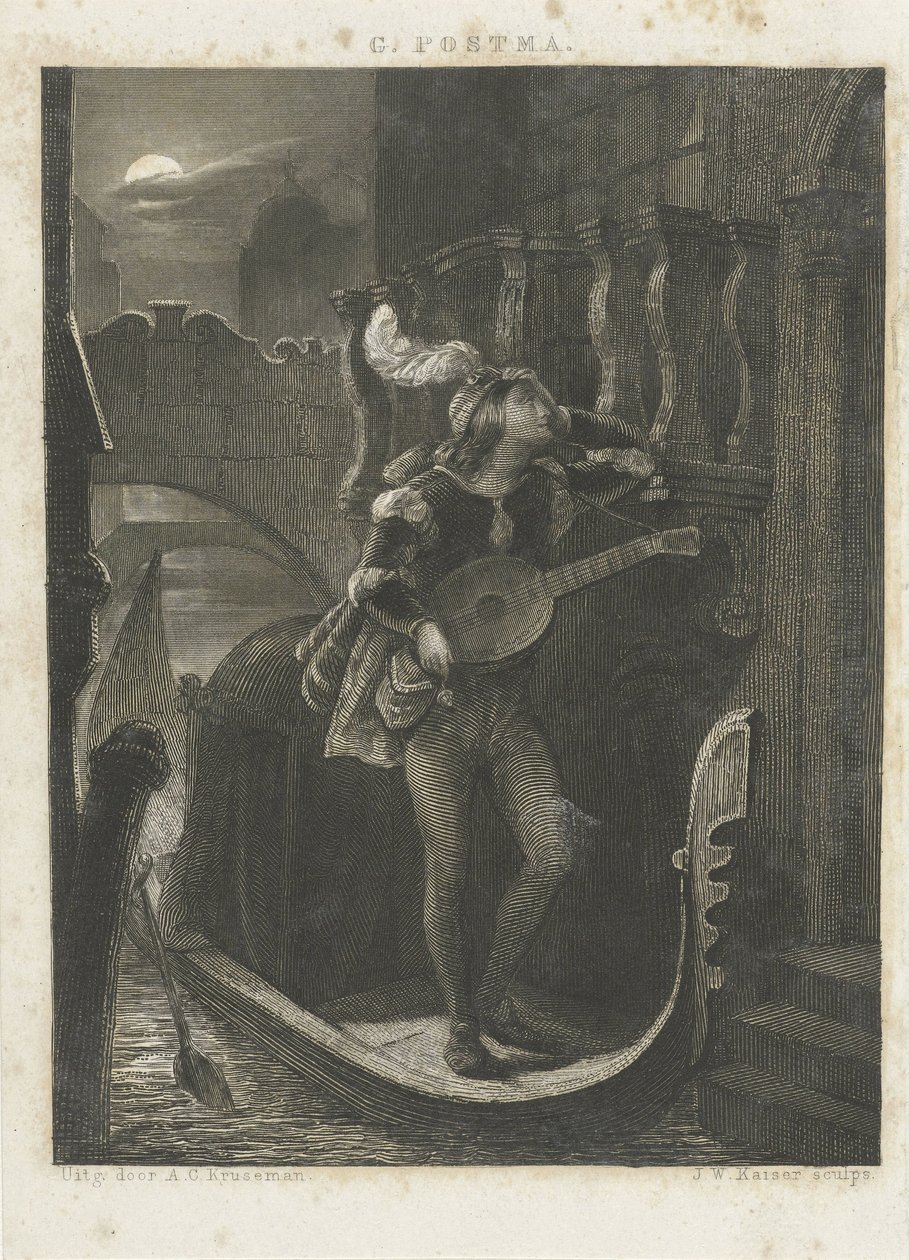 Gondola przez bimber autorstwa Johann Wilhelm Kaiser (I)
