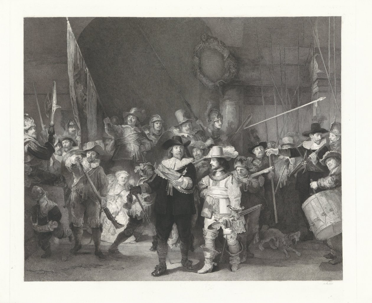 Kaprala kapitana Fransa Bannincka Cocqa i porucznika Willema van Ruytenburcha, znana jako „Straż nocna” autorstwa Johann Wilhelm Kaiser (I)