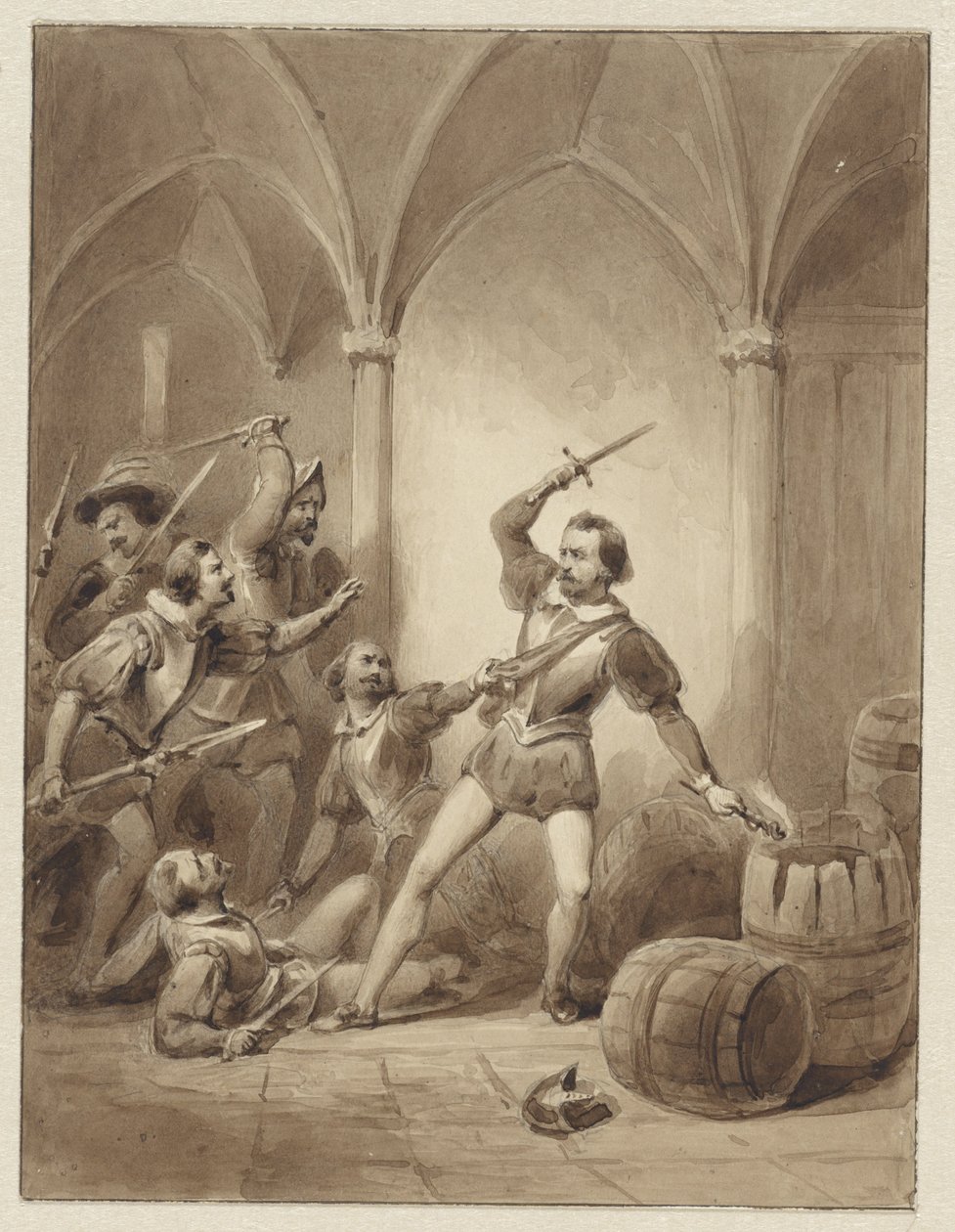 Śmierć Hermana de Ruytera w Loevesteyn, 1570 autorstwa Johann Wilhelm Kaiser (I)