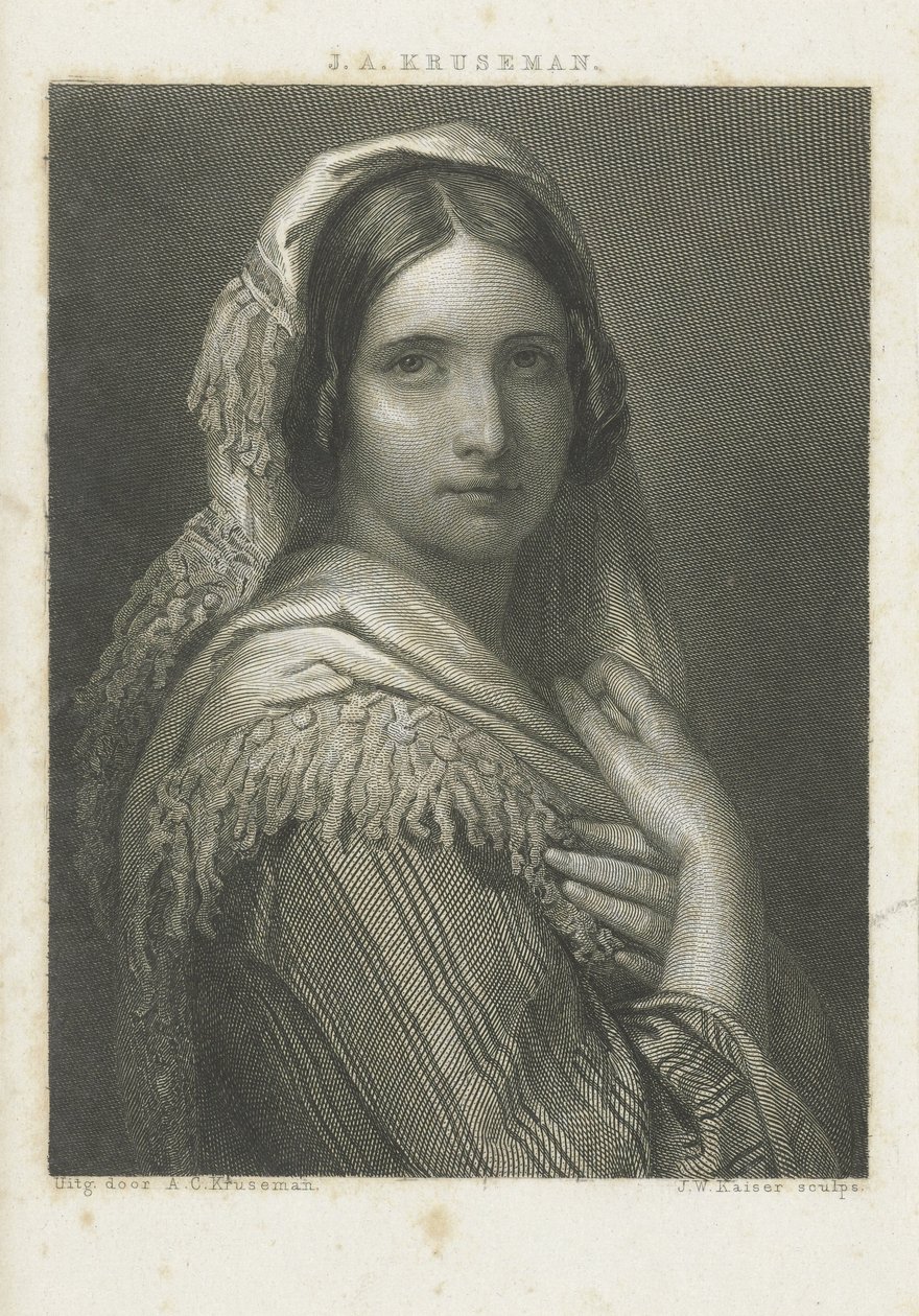 Portret nieznanej kobiety autorstwa Johann Wilhelm Kaiser (I)