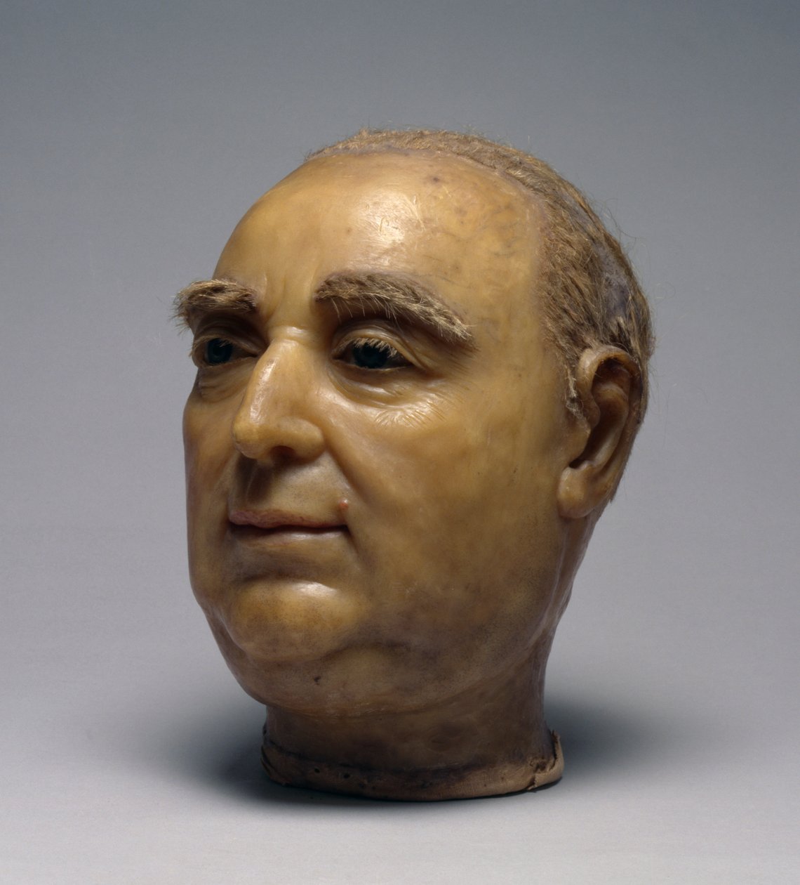 Głowa Fryderyka II, Landgraf Hesji-Kassel, 1786 (wosk, szkło i włosy) autorstwa Johann Wilhelm Kirchner