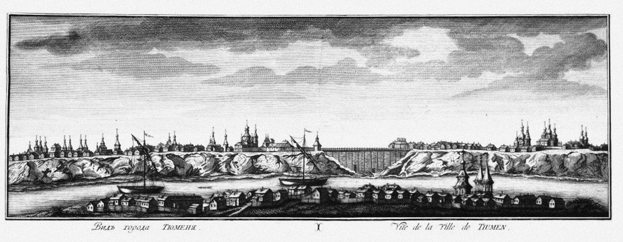 Widok Tiumeń, ok. 1735 autorstwa Johann Wilhelm Lürsenius
