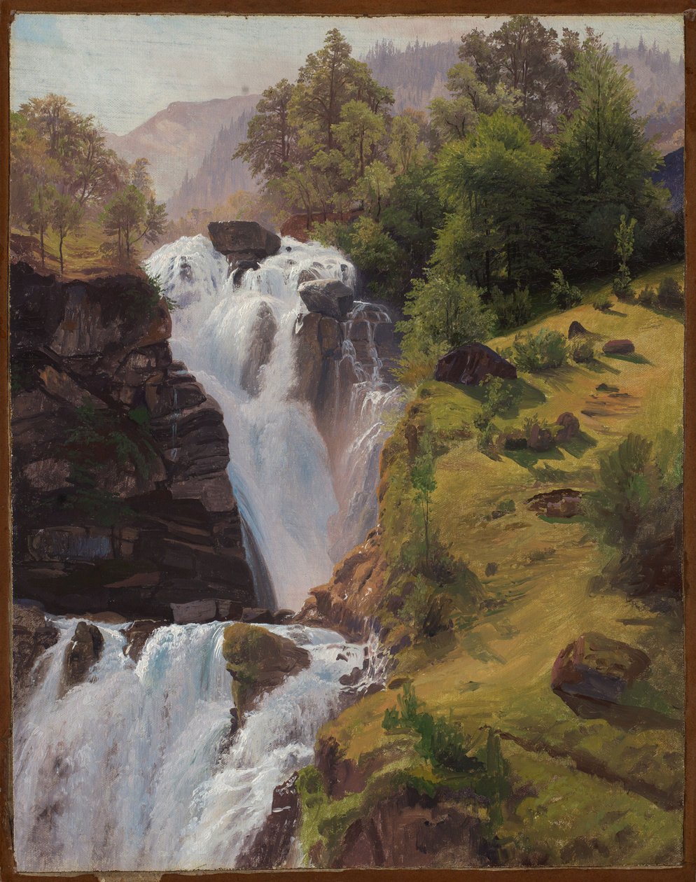 Wodospady Reichenbach koło Meiringen autorstwa Johann Wilhelm Schirmer