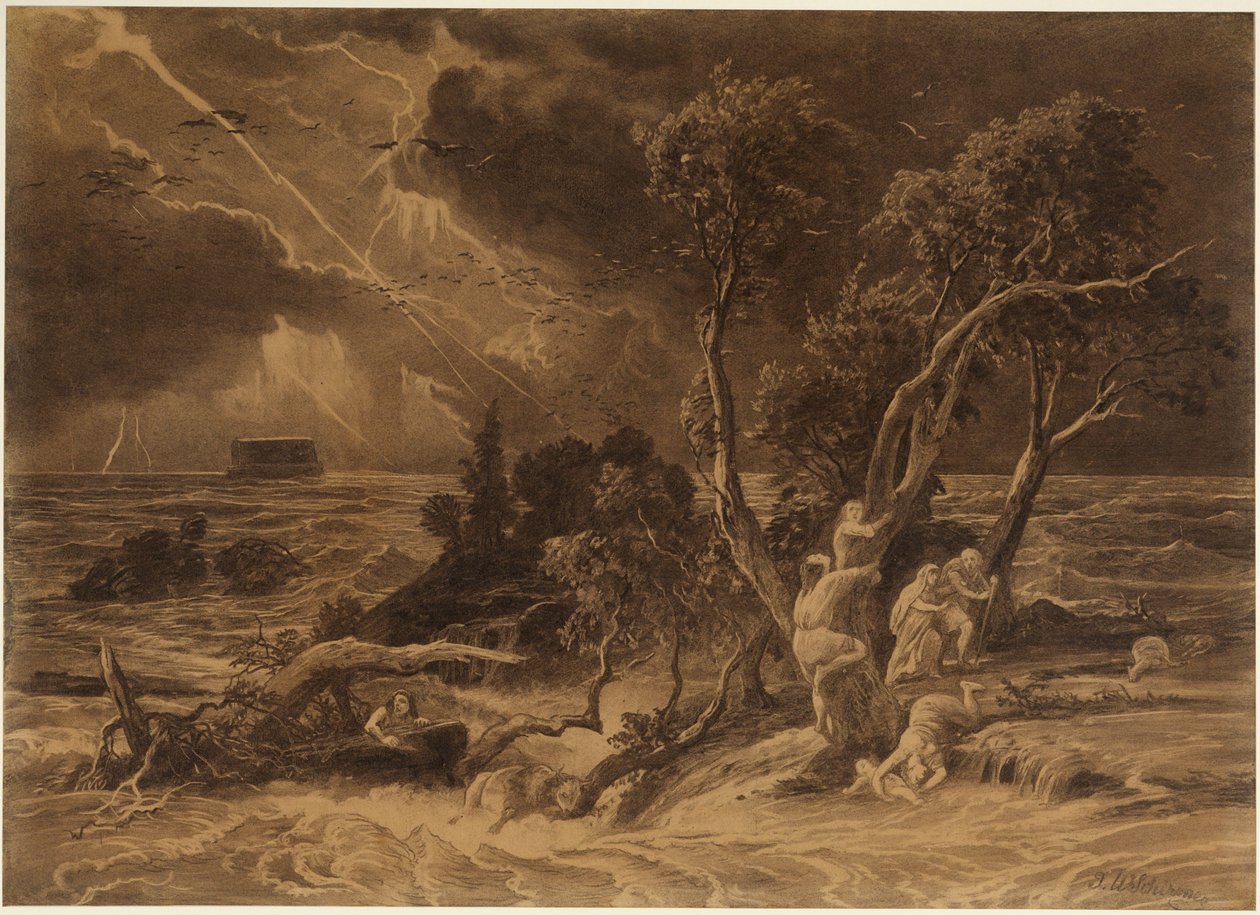 Potop (Księga Rodzaju 7, 23) autorstwa Johann Wilhelm Schirmer