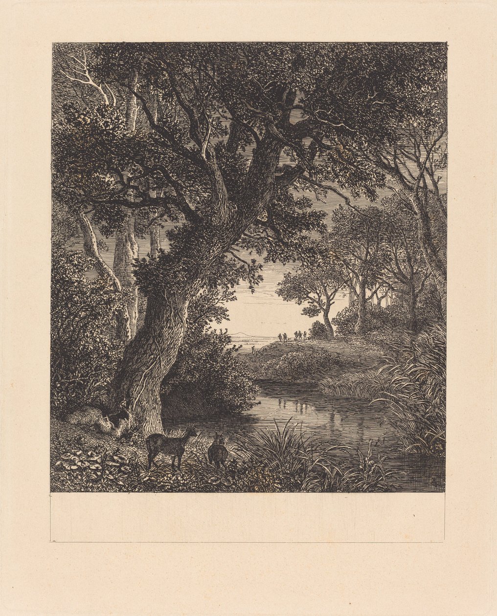 Łowcy opuszczający las autorstwa Johann Wilhelm Schirmer