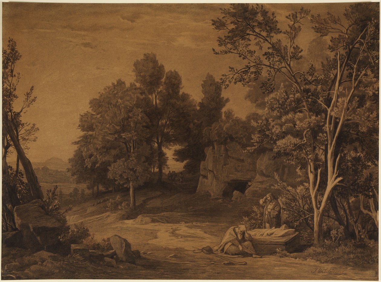 Lament po śmierci Sary (Księga Rodzaju 23, 2) autorstwa Johann Wilhelm Schirmer