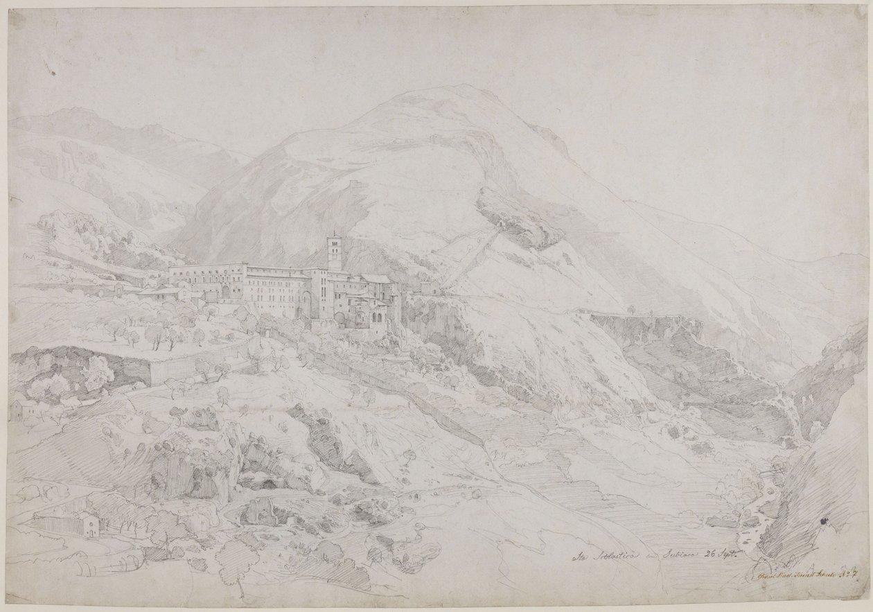 Klasztor św. Scholastyki w Subiaco autorstwa Johann Wilhelm Schirmer
