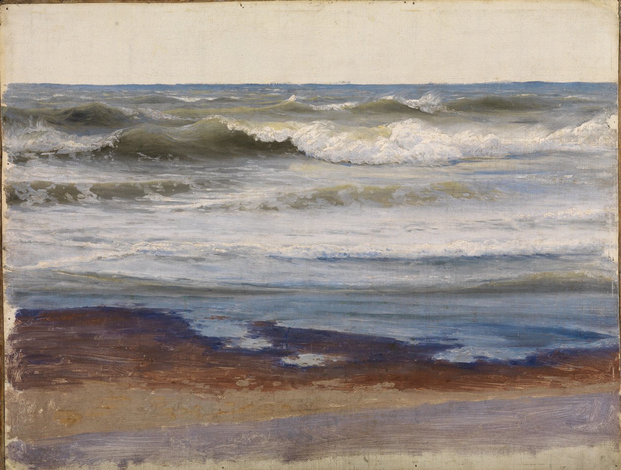 Morski przybój u wybrzeży Normandii autorstwa Johann Wilhelm Schirmer