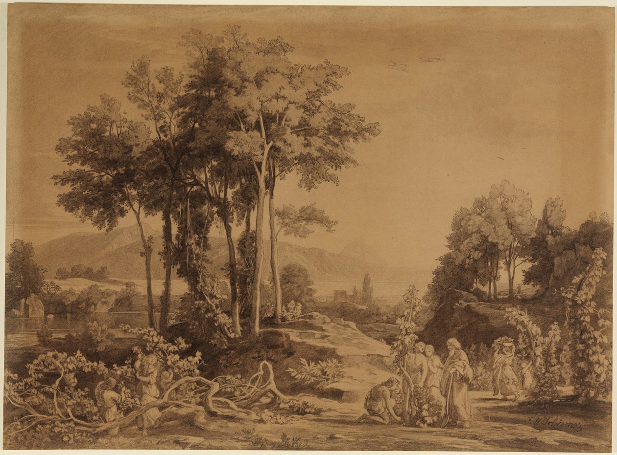 Noe sadzi winnice (Księga Rodzaju 9, 20) autorstwa Johann Wilhelm Schirmer