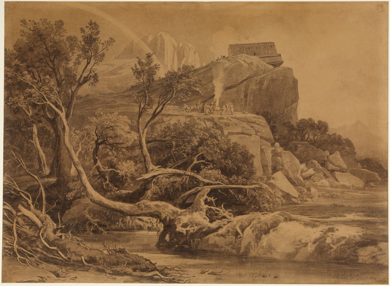 Ofiara dziękczynna Noego (Księga Rodzaju 8, 20) autorstwa Johann Wilhelm Schirmer