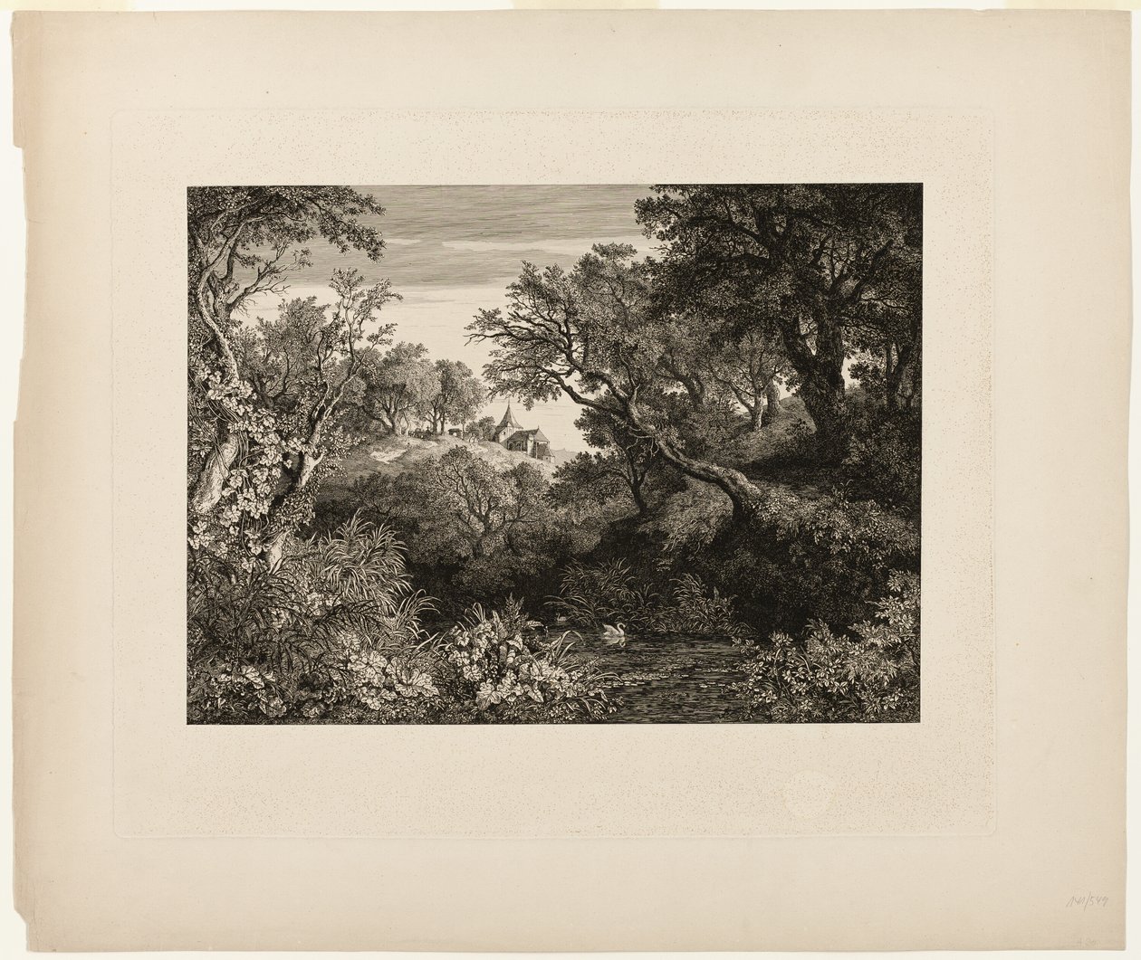 Duży niemiecki krajobraz autorstwa Johann Wilhelm Schirmer