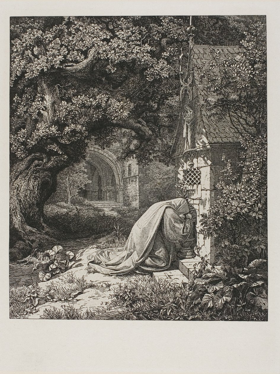 Modląca się zakonnica autorstwa Johann Wilhelm Schirmer