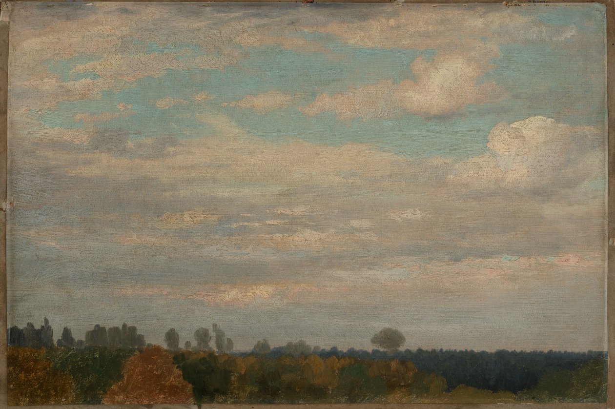Chmury nad jesiennym lasem autorstwa Johann Wilhelm Schirmer