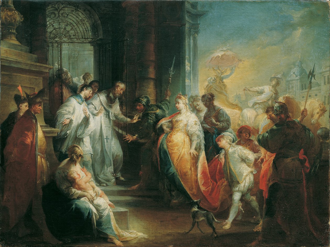 Odrzucenie cesarzowej Eudoksji przez św. Jana Chryzostoma autorstwa Johann Wolfgang Baumgartner