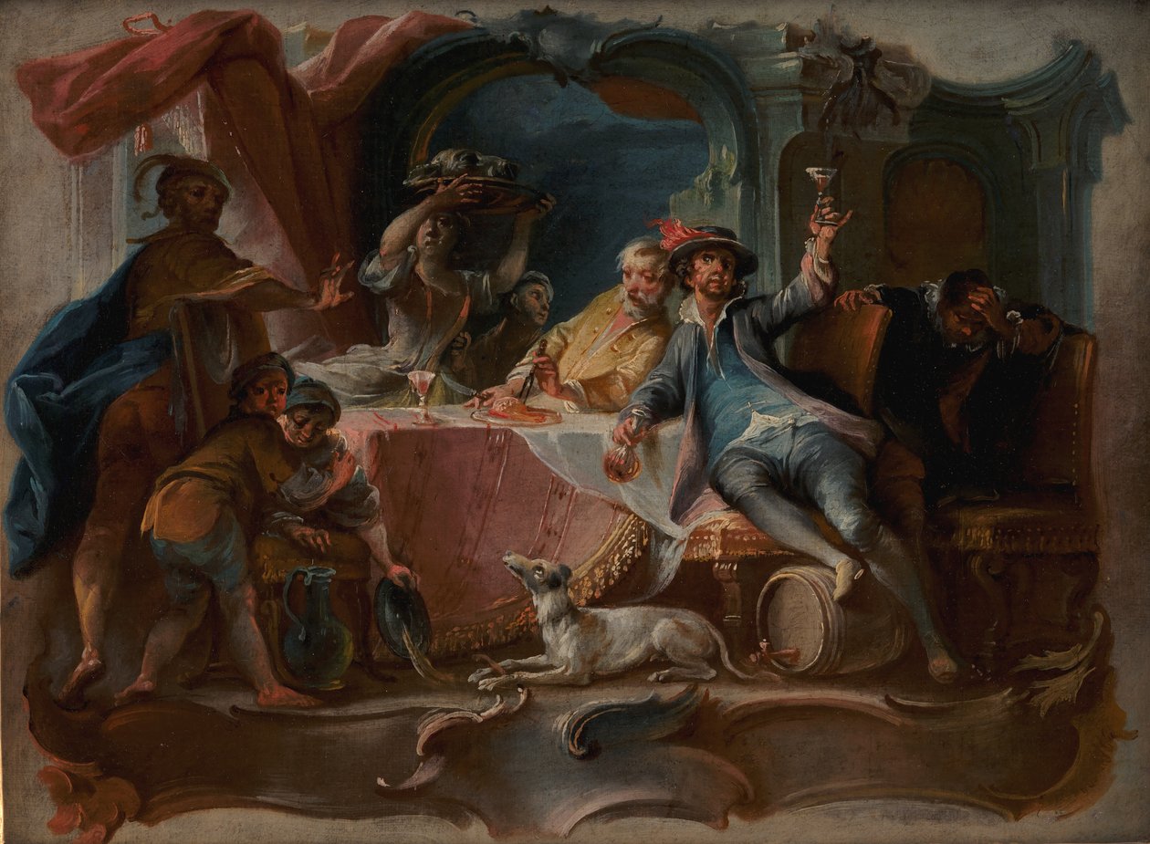 Syn marnotrawny marnujący swoje dziedzictwo autorstwa Johann Wolfgang Baumgartner