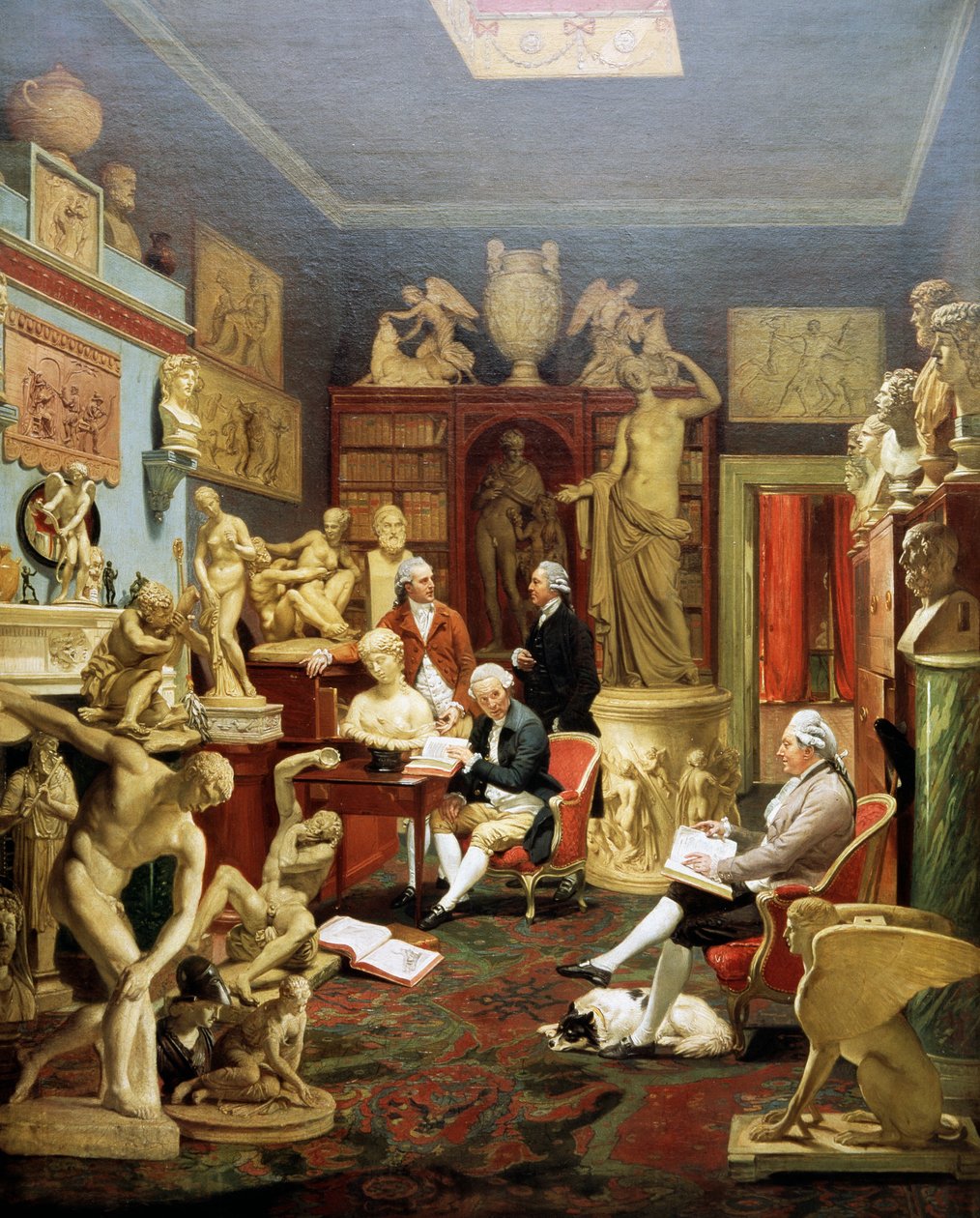 Charles Townley w swojej galerii rzeźby, Park Street, Londyn 1782, obraz Johann Zoffany (1733-1810), olej na płótnie autorstwa Johann Zoffany