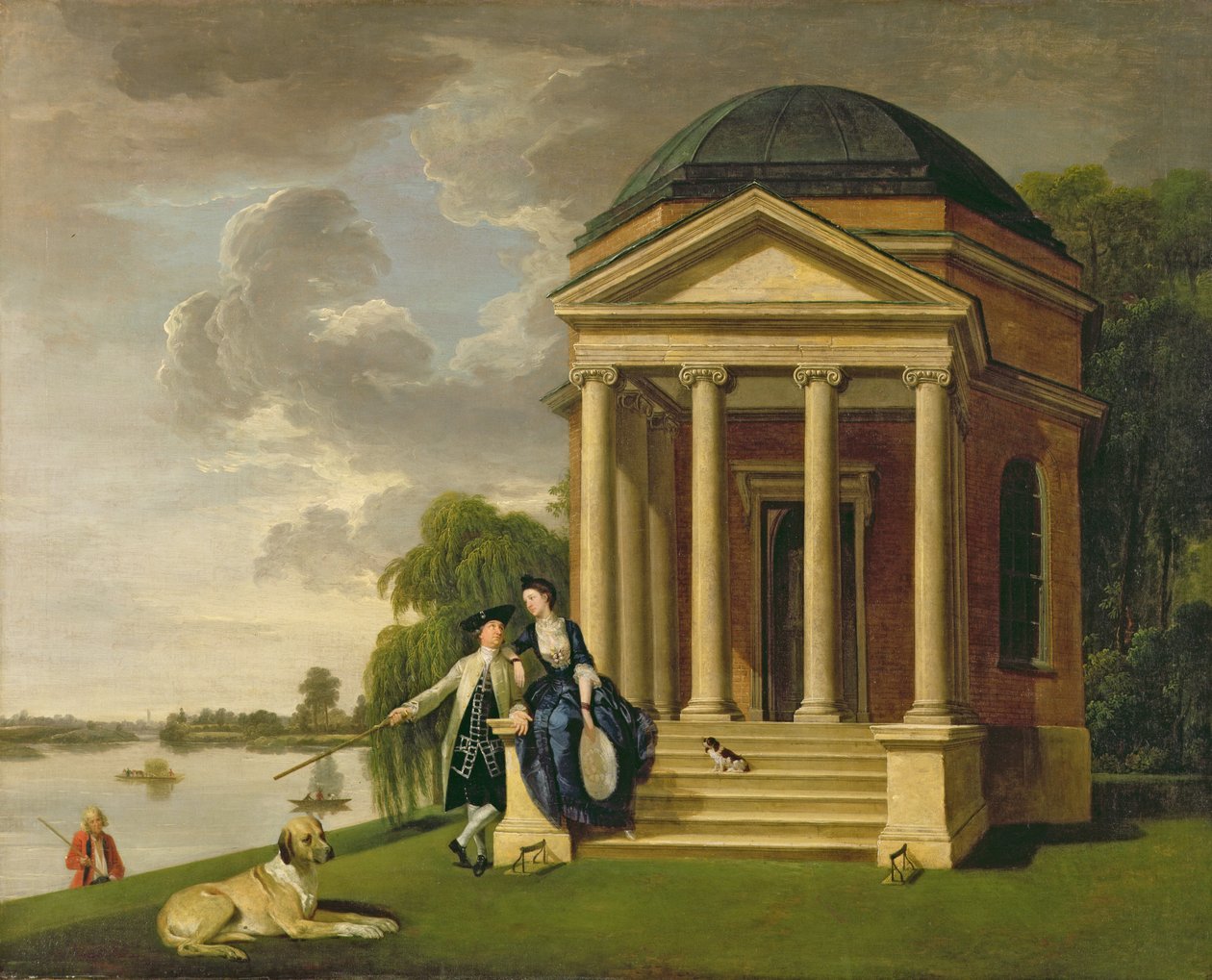 David Garrick (1717-79) i jego żona przy Świątyni Szekspira w Hampton, ok. 1762 (olej na płótnie) autorstwa Johann Zoffany
