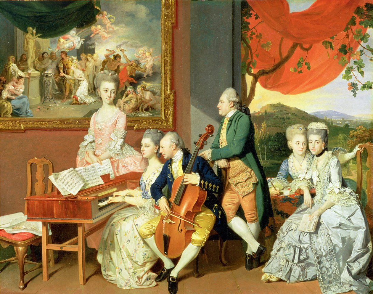 George, 3. hrabia Cowper, z rodziną Charlesa Gore