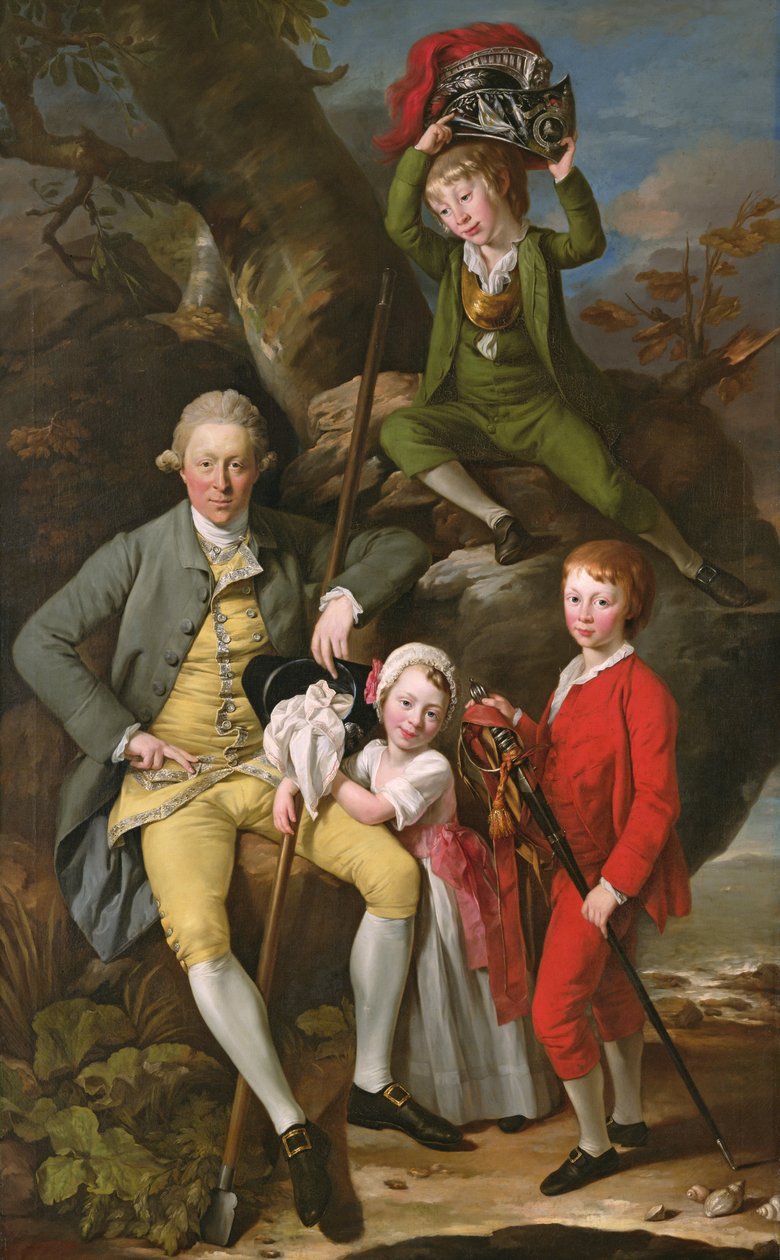 Henry Knight z Tythegston z trójką dzieci, ok. 1770 (olej na płótnie) autorstwa Johann Zoffany