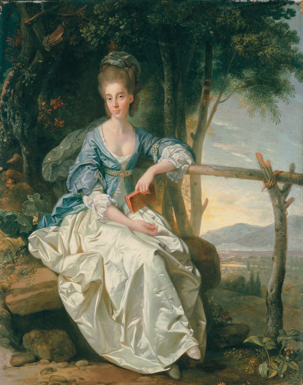 Portret panny Matyldy Clevland w toskańskim krajobrazie autorstwa Johan Joseph Zoffany