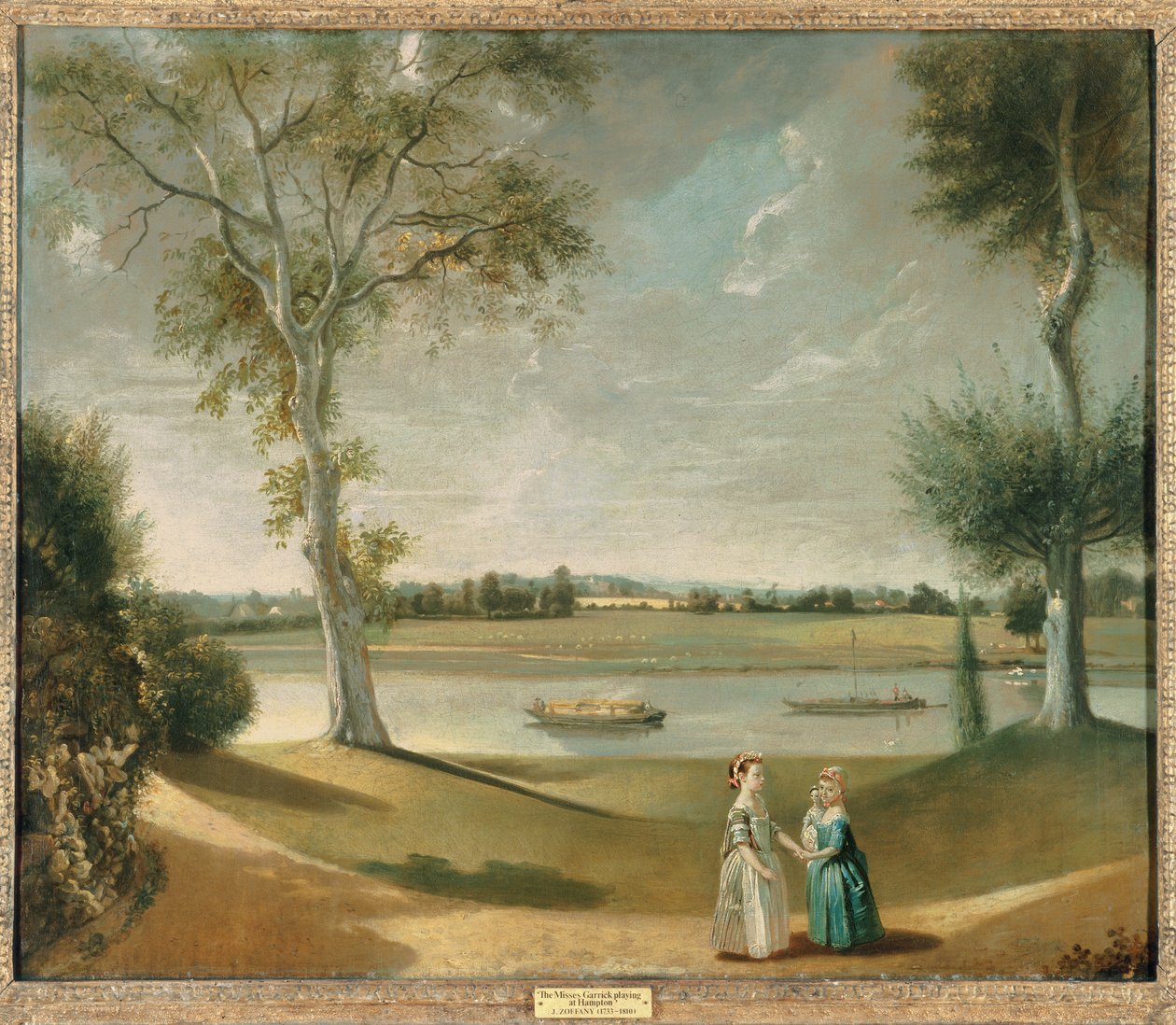 Panny Garrick nad Tamizą w Hampton, 1762 autorstwa Johan Joseph Zoffany