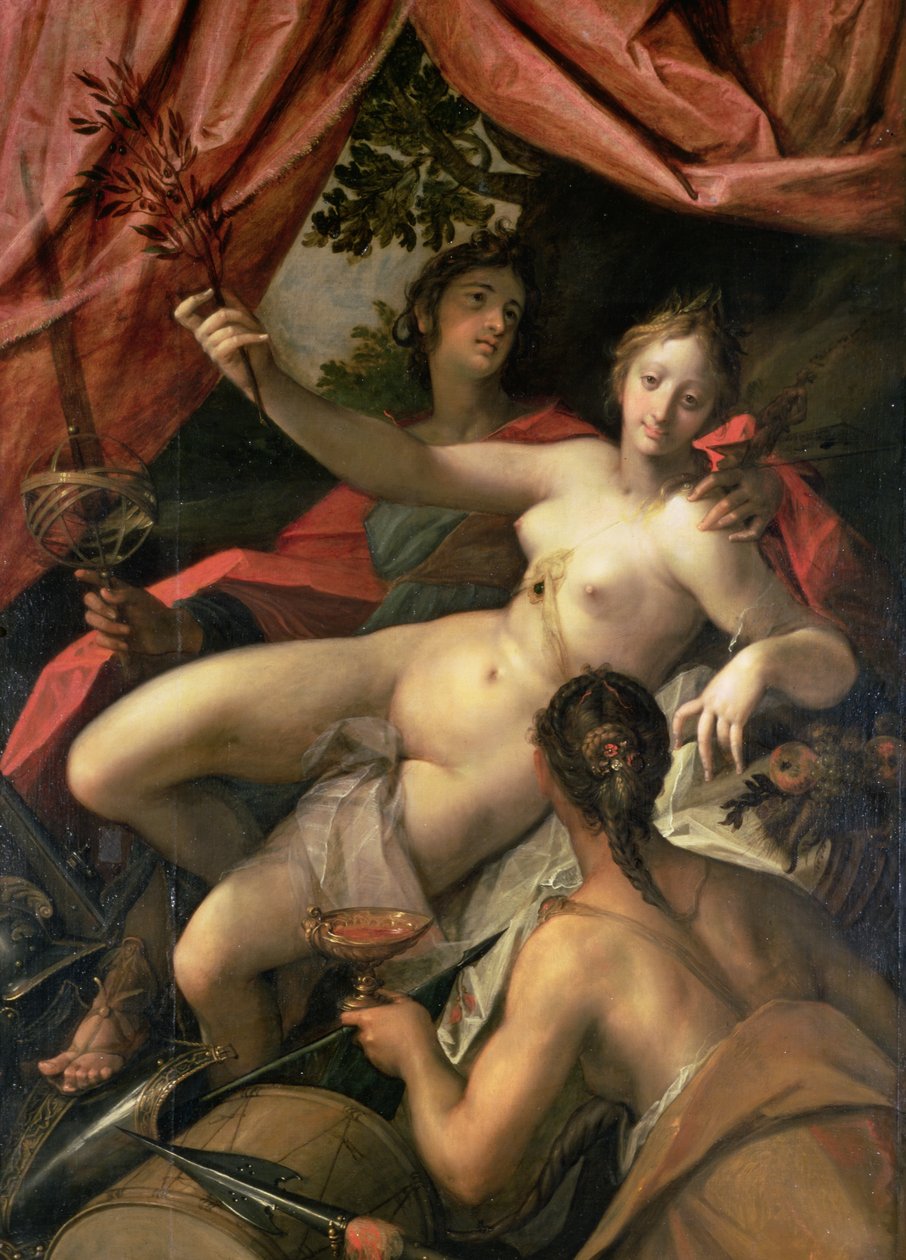 Alegoria pokoju, sztuki i obfitości, 1602 r. autorstwa Johann or Hans von Aachen