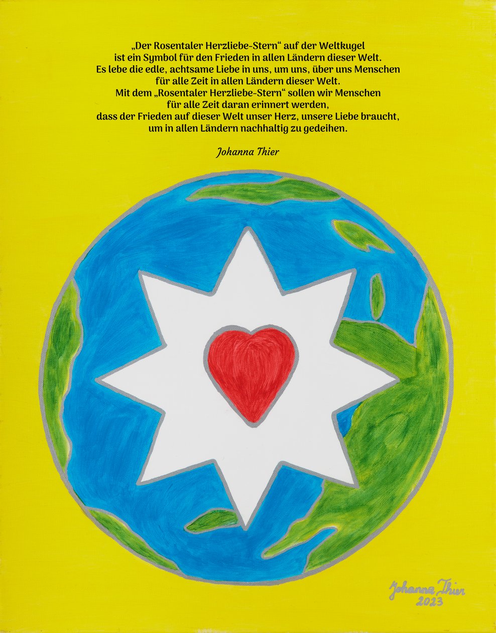 Gwiazda miłości Rosental Heart jako symbol pokoju we wszystkich krajach świata autorstwa Johanna Thier