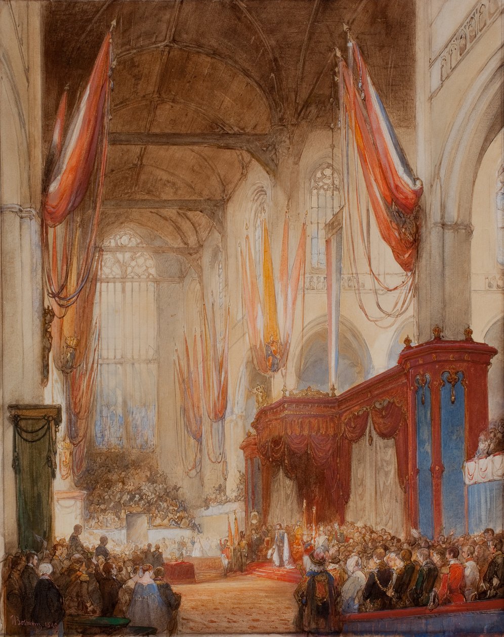 Inauguracja króla Wilhelma III autorstwa Johannes Bosboom