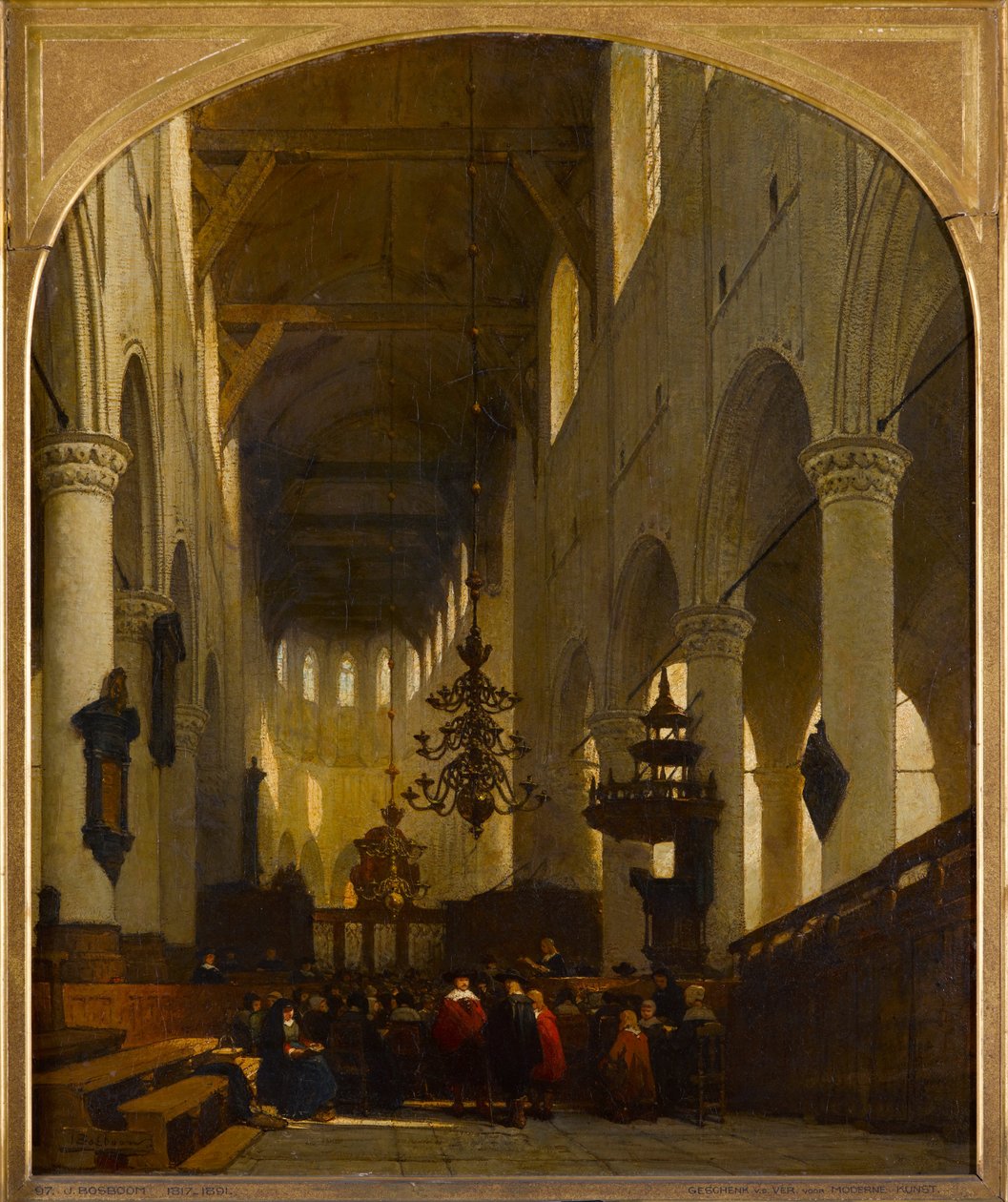Pieterskerk w Leiden autorstwa Johannes Bosboom